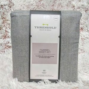 Soft Grey Flannel Sheet Set Threshold Queen